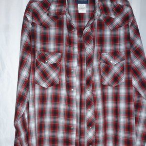 Wrangler Men's Western  Plaid Snap Shirt XLT